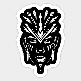 Afrocentric Female Mask Sticker